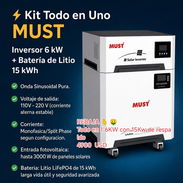 Kit Solar Must Todo en uno de Inversor de 6kw y Batería de Litio de 15 kwh - Img 56947738