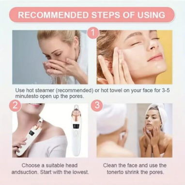 Limpiador de poros faciales, recargable por USB, con 5 sondas, solución de limpieza de poros Blackhead Porevacuum - Img 122730329
