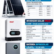 Kit inversor Must 6 kW batería 15kWh de respaldo más 6 paneles Longi de 620W - Img 58435586