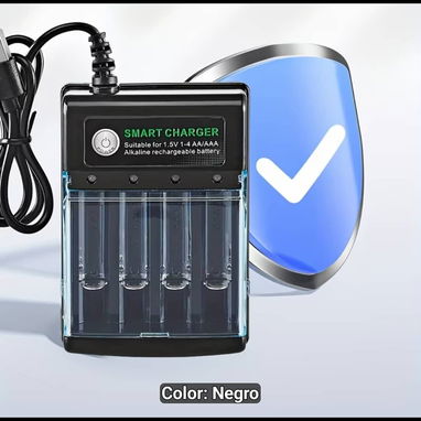 cargador de batería inteligente con pilas recargables AA y AAA - Img 124795056
