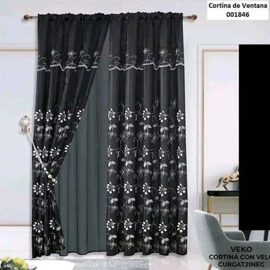 Cortinas de satín y encaje Traídas de usa 2 paños - Img 113791738
