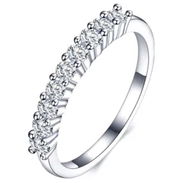 Anillo d Compromiso 925 2 quilates, chapado en oro blanco d 14 quilates Talla 8 - Img 55881348