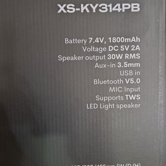 BOCINA BLUETOOTH 30W RMS (80W pico) JVC - XS-KY314PB - 3/6