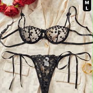 Conjunto de lencería en colores rojo y negro, diferentes modelos y tallas, XS, S, M y L - Img 56707338