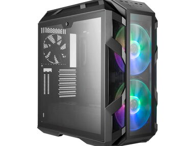 Gama alta..Chasis Gaming CoolerMaster H500m Incluye 2 fanes ARGB de 200mm Soporta liquida 360mm  En el frontal y superio - Img main-image