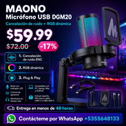 MAONO Micrófono USB con cancelación de ruido – DGM20 - Img 57192291