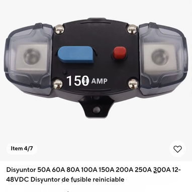 Bus Bar. Barras conectoras de 300A para baterías y disyuntor de 150A - 2/2