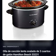 Olla de cocción lenta Esta olla Hamilton Beach de 3 cuartos  ideal para ecoflow y estácion de energía. - Img 56734709