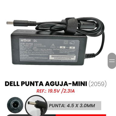 Cargador para Laptop Dell de punta fina de 19.5v 2.31a, nuevo mas garantia. - Img 104158323