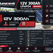 BATERÍA Humsienk LiFePO4 12V 300Ah – 3840Wh 🔋 - Img 57473968