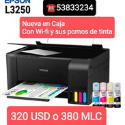 o 400 MLC⭐⭐ Impresora EPSON L3250 (Imprime,escanea, fotocopia)..Con wifi y sus pomos de tinta...Nueva en Caja - Img 45347868
