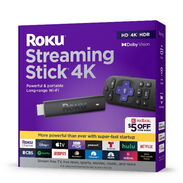 Roku Streaming Stick 4K | Streaming Device 4K/HDR/Dolby Vision with Voice Remote with TV Controls and Long-Range Wi-Fi - Img 45500855