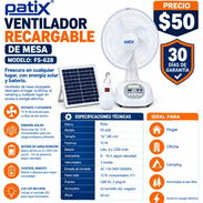 🌬️☀️ ¡FRESCURA EN CUALQUIER LUGAR! ☀️🌬️ Conoce el Ventilador Recargable de Mesa PATIX FS-628, una opción práctica par - Img 57854213