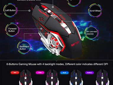 Mouse Gamer SHIPADOO de 6 botones, luces RGB y cable enmallado....Ver fotos....59201354 - Img 60276940