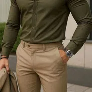 Camisas de verde militar de mangas largas de vestir 585476275854 - Img 54920644