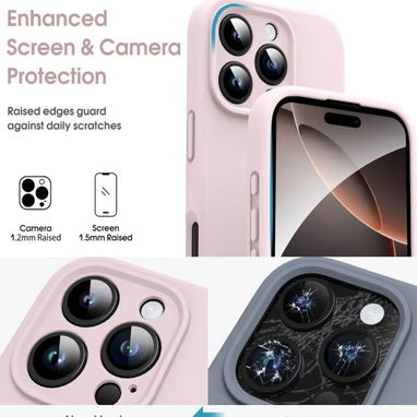 * Forro Liquid Silicone Case para iPhone 16 Pro Max – Rosa - Img 122318425