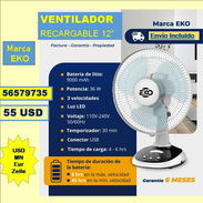VENTILADOR (de Mesa 12") RECARGABLE .....55 USD...56579735/(USD-MN-Eur-Zelle)/Envio Incluido - Img 55750032