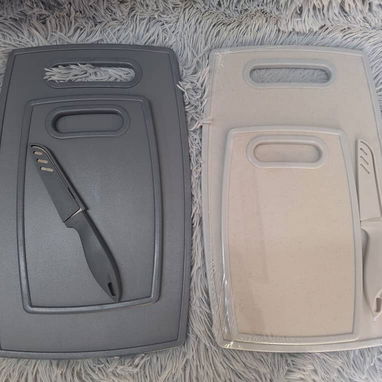 Set de 2 tablas de picar gordas con cuchillo (G2) - Img 115583203