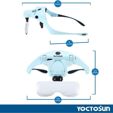 🔍 LUPA DE CABEZA CON LUZ LED Y 5 LENTES INTERCAMBIABLES - YOCTOSUN (NUEVA) - 4/5
