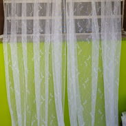 Cortinas de encaje 🤍Cortina blanca 2piezas  💙Cortina azúl - Img 56495210