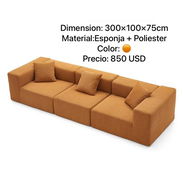Sofá con diseño moderno de  poliéster sin hueso (color naranja) - Img 58467155