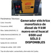 Generador eléctrico monofásico de diesel de 11 kW - Img 58078026