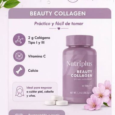 COLÁGENO 30 tabletas (Tipo I y III, Vit C, Calcio) 💜Ideal para piel, uñas, tendones, articulaciones y músculos💜 - 2/2