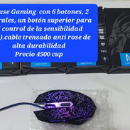 Mouse Gaming  con 6 botones, 2  laterales, un botón superior para el control de la sensibilidad (dpi).cable trensado ant - Img 45240071