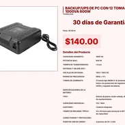 BACKUP/UPS DE PC CON 12 TOMAS 1000VA 600W VPT#-0031 - Img 55218289