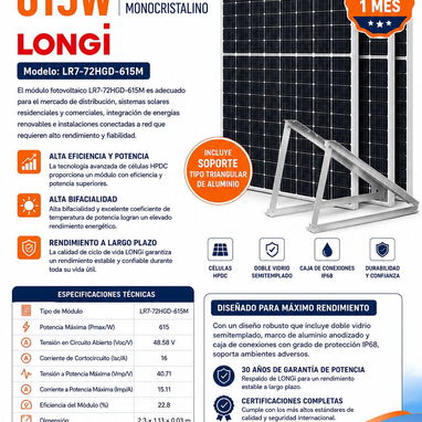 Panel solar bifacial + soporte - 3/3
