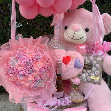 Cestas premium de Regalo, osos grandes, bombones ferrero, ramos de Rosas, coronas - Img 123164706