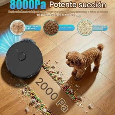 Robot de limpieza 2 en 1 Robot aspirador y trapeador combinado con succión de 8000 Pa, navegación LiDAR - 2/3