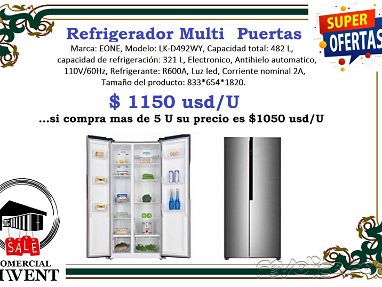 Refrigerador multi puertas de 18 pies marca EONE nuevo - Img main-image-45638848