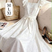 Vestido blanco de verano, femenino y coqueto. Tallas M, L y XL. Ideal para bodas, graduaciones y otros eventos - Img 56707448