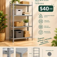Estantería Modular Metálica SteelSmart con 4 Baldas 160kg - Img 58208378