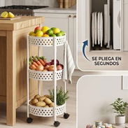 Organizador  blanco de ruedas. Material metal con plástico engomado fuerte. Medida 90cm de altura x 40 cm de ancho. - Img 52922619