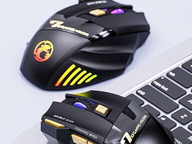 Mouse Gamer X7 Inalámbrico Recargable, luces RGB, clicks silenciosos y cable enmallado....Ver fotos....59201354 - Img 62328966
