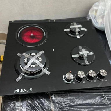 Cocina Empotrada Milexus 4 hornillas (3 gas + 1 Infrarojo 1200 w) vidrio templado negro Precio $ 250 USD transporte incl - Img 120681915