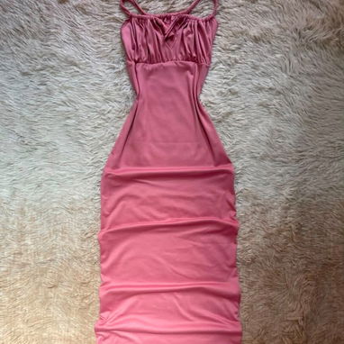 Vestidos de tirantes rizado en los senos (*IMPORTADOS*🇻🇪) - 6/7