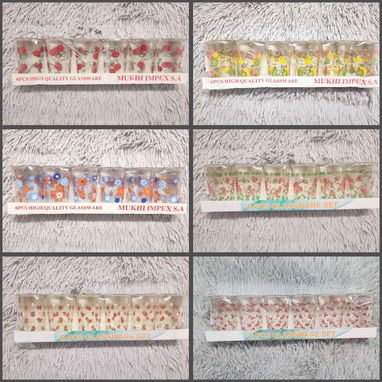 Juego de 6 vasos cristal diversos diseños (G2-Dth) - 2/4