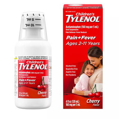 Tylenol en jarabe o suspensión infantil para niños frasco original sabor a cereza sellado 120 ml Analgésico - 2/2