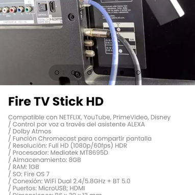 Fire TV Stick HD Compatible con NETFLIX, YouTube, PrimeVideo, Disney - 4/5
