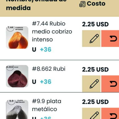 Tintes de varios colores - 3/4