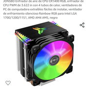 🛞💵60 USDJONSBO Enfriador de aire de CPU CR1400 RGB,  LGA 1700/1200/1151, AMD AM4 AM5, negro tdp 130 w - Img 45401540
