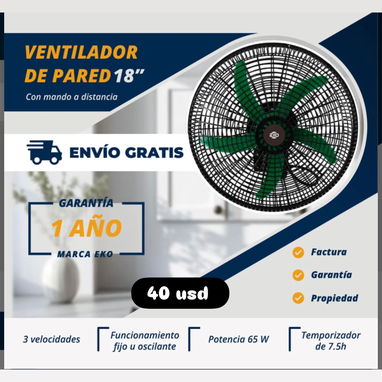 Ventiladores de pared. Nuevos con garantía y domicilio gratis - Img 124507380