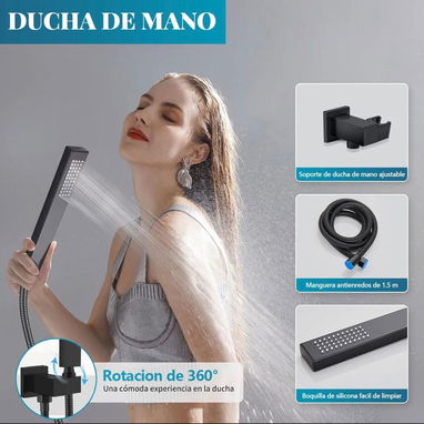Ducha cuadrada diseño moderno colo negro . 140 Usd - Img 120547373