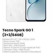 Tecno Spark GO 1 (3+3/64GB). Batería: 5000mAh (Carga rápida de 15W) - Img 56983333