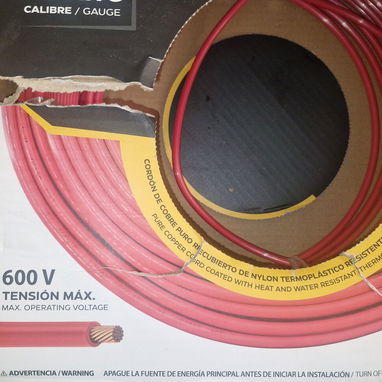 cable conductor eléctrico THWN 6.5 MM de tensión max  600V - 5/5