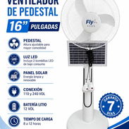 Ventilador Recargable de Pie 16" con Panel y Bombillos - Img 56224935