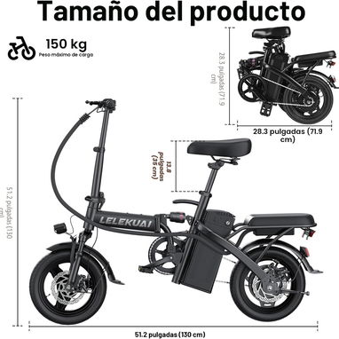 🚲 SE VENDE BICICLETA ELÉCTRICA LELEKUAI T1 PLEGABLE NUEVA EN SU CAJA USTED LA ABRE🚲 - Img 123051593